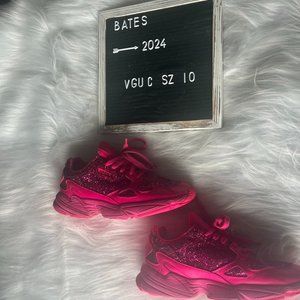 Women's Adidas Limited Edition Falcon Trainers Pink Glitter sz 10 VGUC